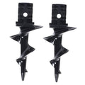 Black plastic dock auger anchor screw for sand, with pointed helical blade and mounting top