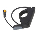 Electric bike thumb throttle with quick-release handle and orange indicator plug
