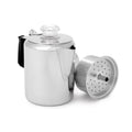 Stainless steel 3-cup coffee percolator pot with open filter basket