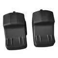 Black scope dust cover with molded shape and vent slots for red dot optics