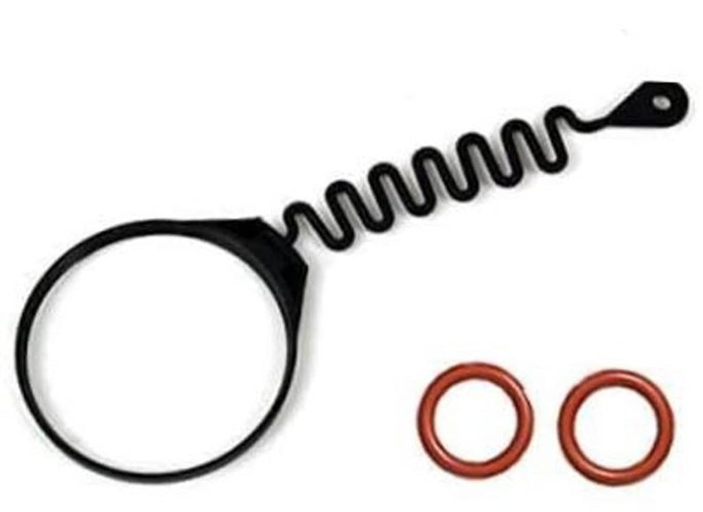 Gas cap tether seal kit: black coil tether ring with two red O-rings