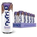 Chocolate protein milk shake can, ultra-filtered, purple/navy label, 11 fl oz