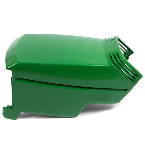 Green plastic hood assembly with vented grille and side panel cutouts for John Deere.