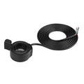 Black e-bike thumb throttle speed controller with coiled cable and connector wires