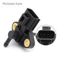 4-pin fuel injection pressure sensor with black electrical connector and gold terminals