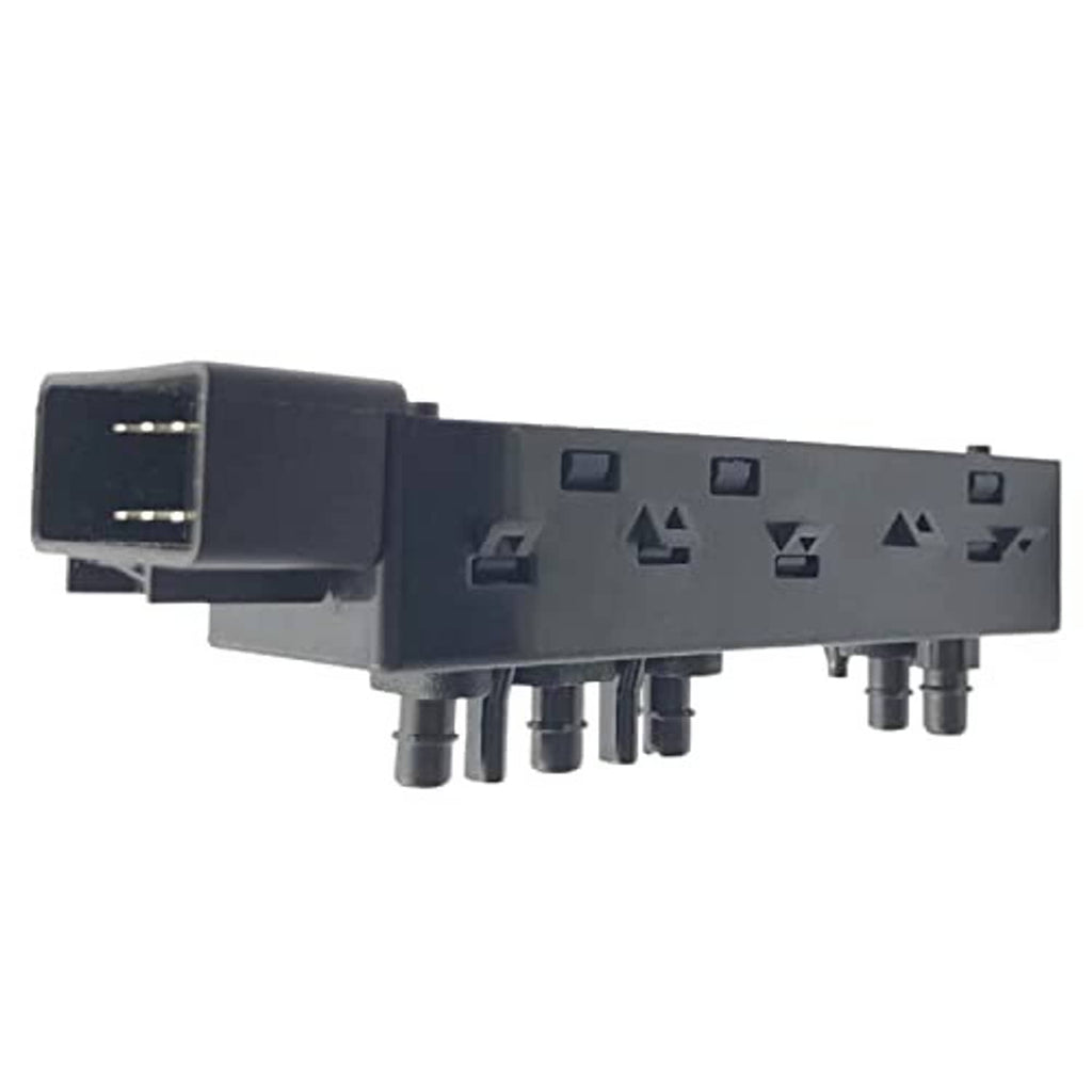 Power seat control switch back panel with arrow icons and multi-pin connector block