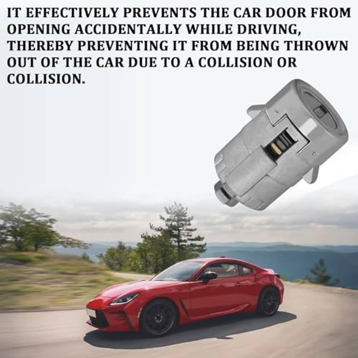 Gray door lock cylinder with two keys, designed for car door lock replacement