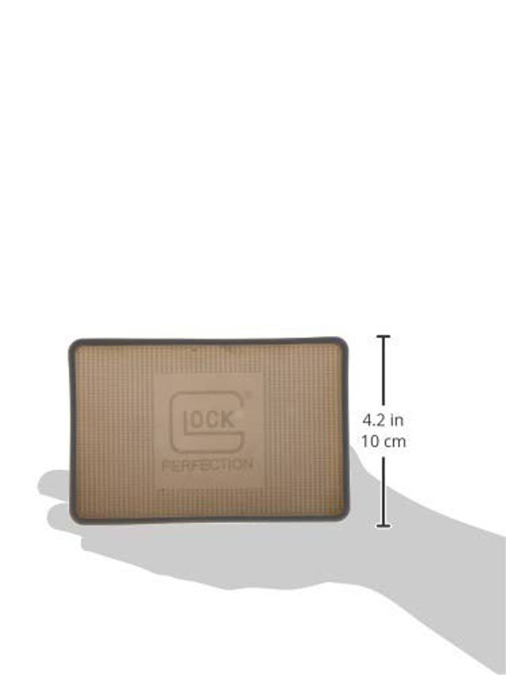 Glock OEM parts tray, size 4.2 in (10 cm) shown on dark-gray rectangular tray.