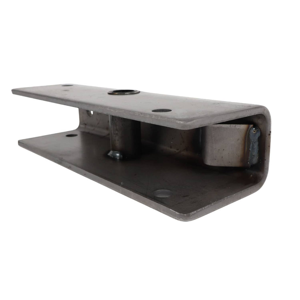 Metal equalizer support with open channel and center bushing mount