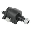 Ignition switch housing assembly, black plastic body with metal cylinder and connector