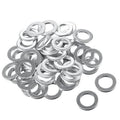 Aluminum engine oil drain crush washers, round silver flat rings with center holes