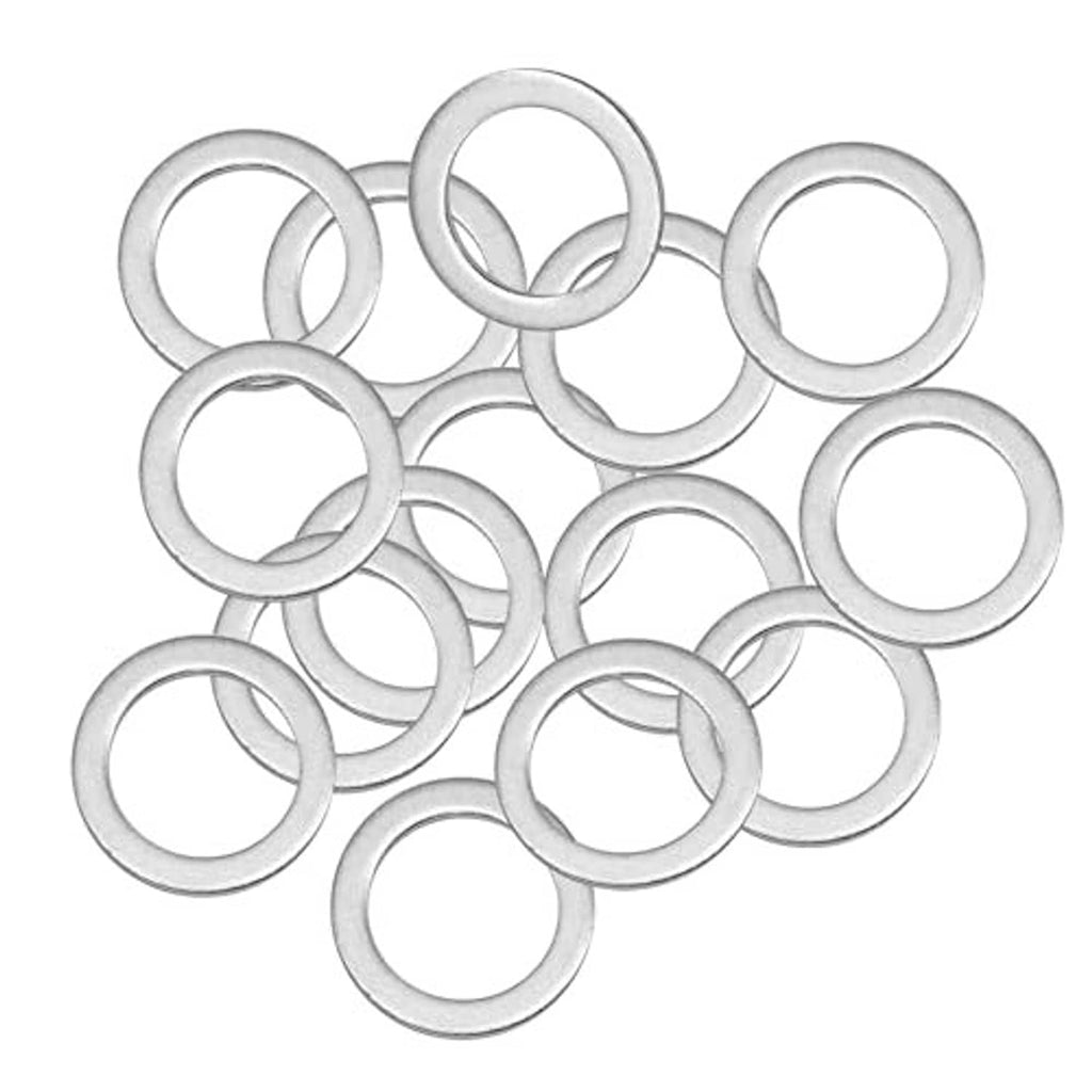 Assorted silver oil drain plug gasket washers, round sealing rings
