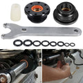Hydraulic steering seal kit with black seal gland, aluminum wrench, seal guide, o-rings