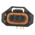 Automotive pigtail wiring harness connector with 2-pin orange oval plug, black housing