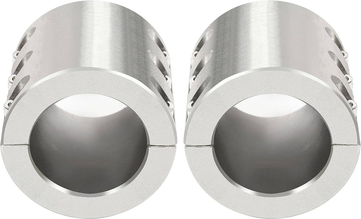 2-inch split-collar tube clamp set showing circular opening and outer ring (pair)