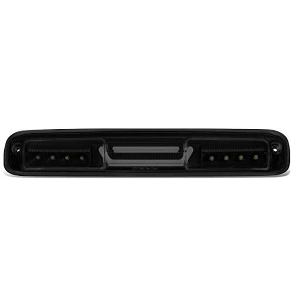 Black smoke 3D LED high mount brake light housing with clear lens strip and side LEDs