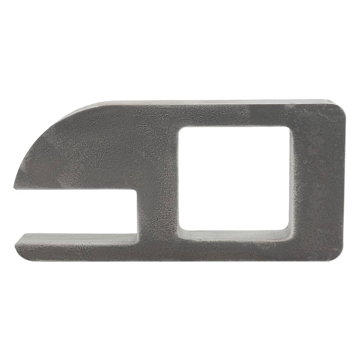 Dark steel quick-attach bracket with rectangular cutout
