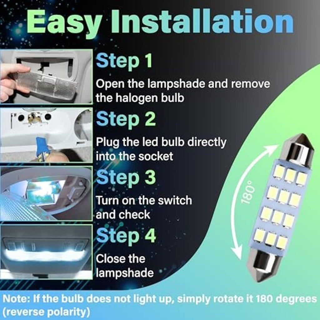 T10 LED dome bulb with blue base and multi-chip LED array for easy install