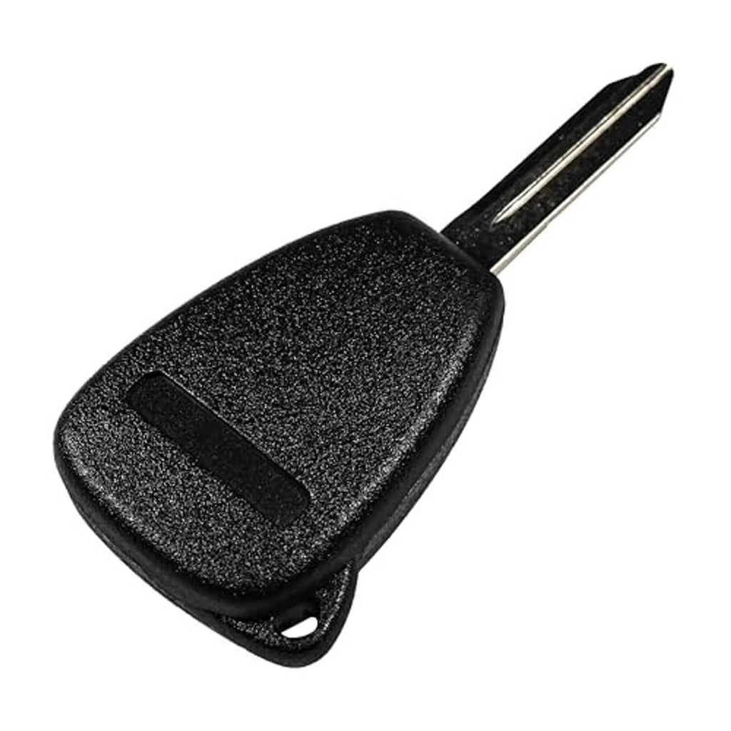 Black textured key fob remote shell cover with metal key blade, single side view