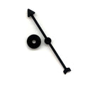 Black spinner board game piece with arrow pointer and round base