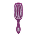 Wet Brush Smooth Styler purple oval hair brush with white bristles and curved handle.