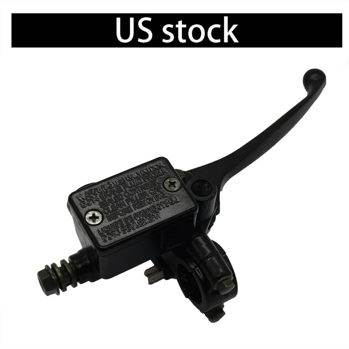 Black brake master cylinder with lever, compact housing for Suzuki motorcycles