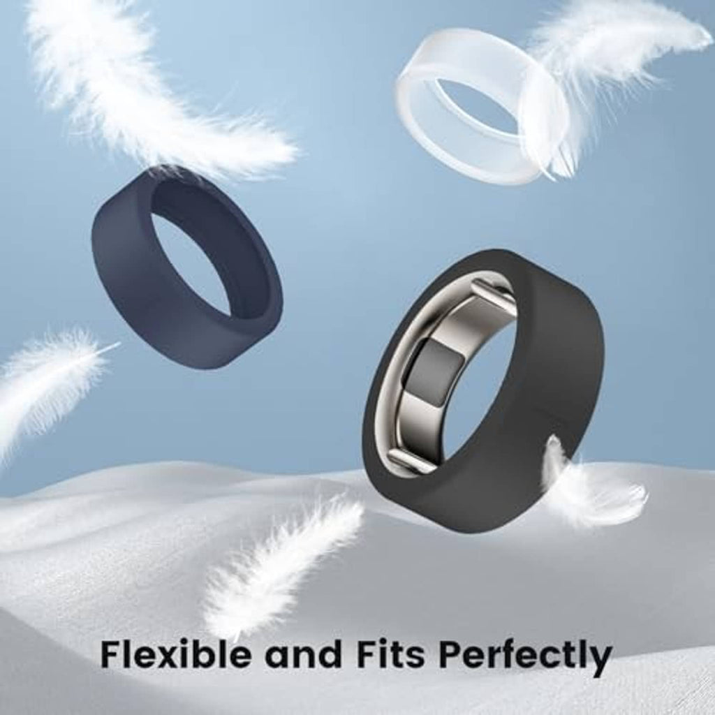 Silicone ring covers with metal insert, dark and white colors