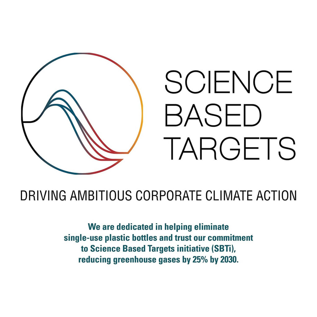 Science Based Targets logo on tea packaging, promoting climate action and emissions reduction