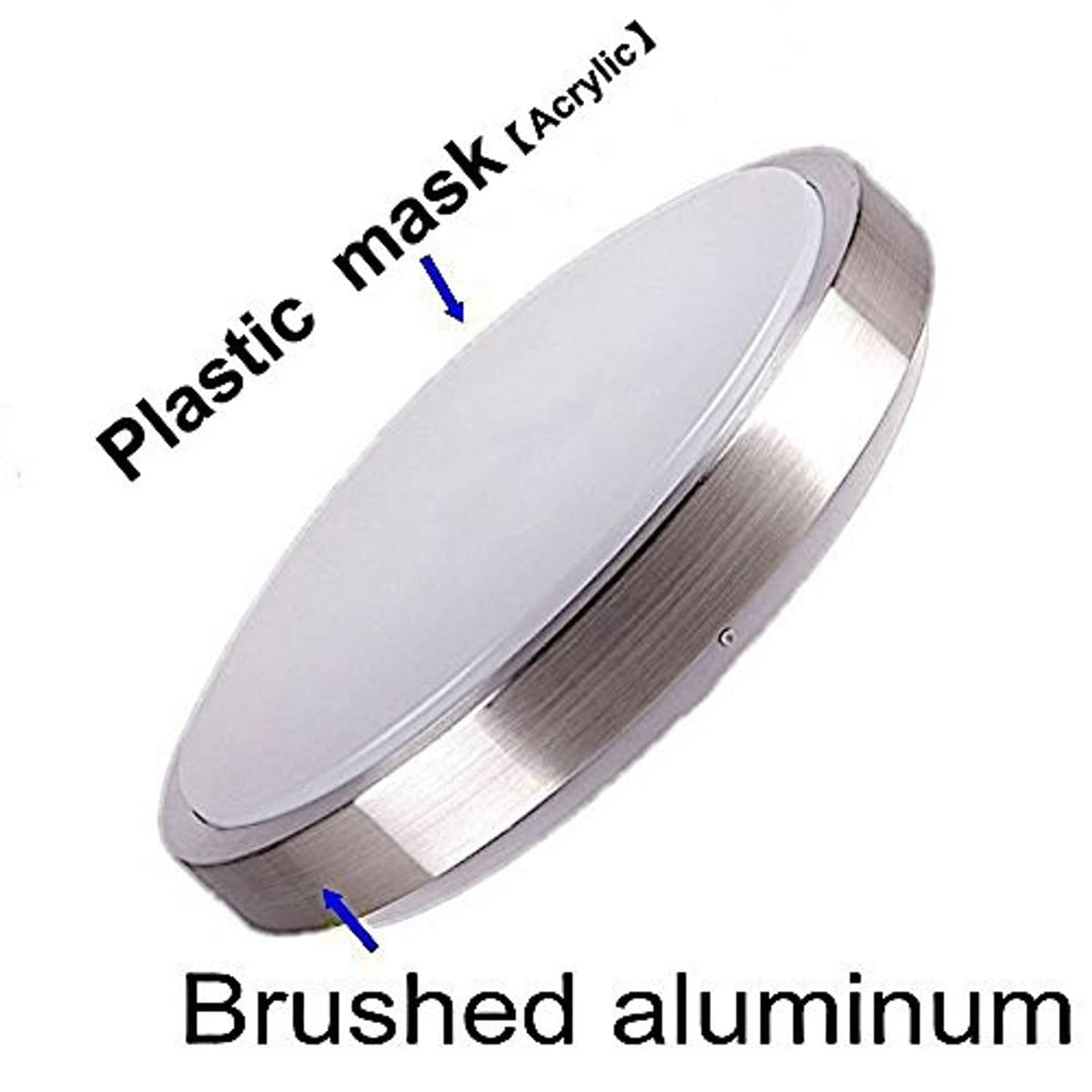Brushed aluminum round flush-mount LED ceiling light with frosted diffuser face