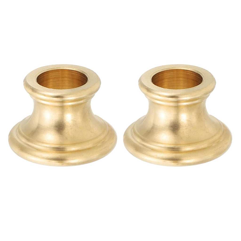PATIKIL solid brass lamp finial slips, turned spindle neck, 2 pcs, gold tone