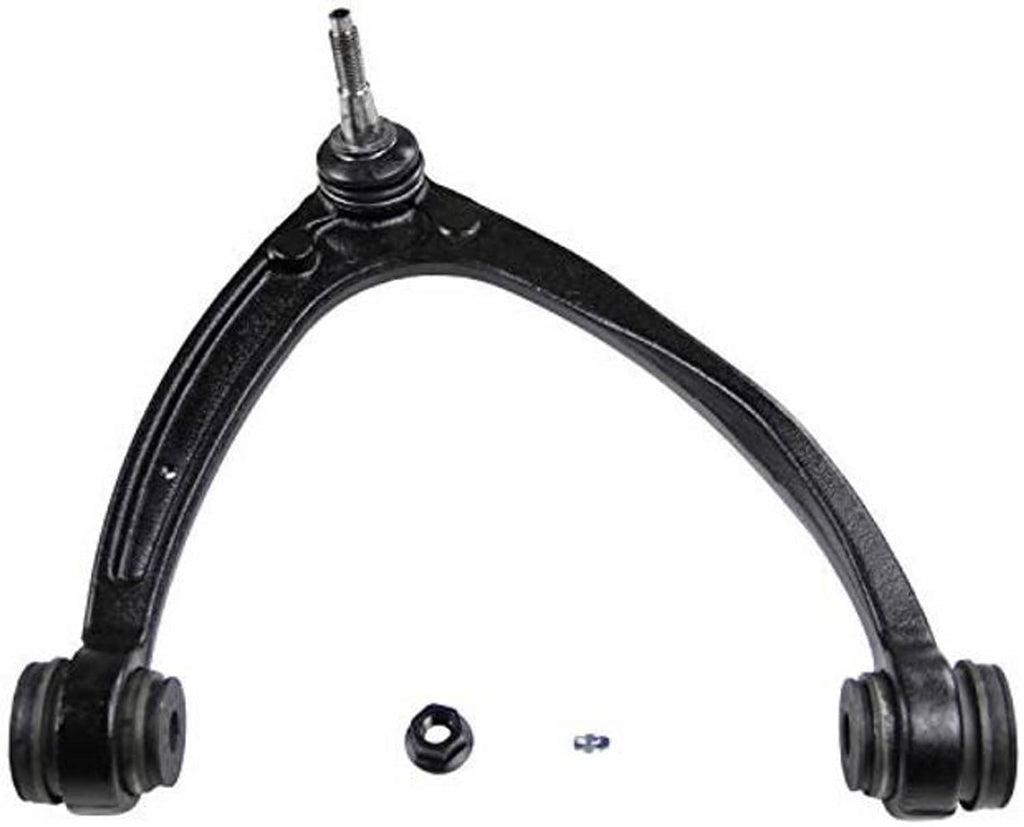 Front right upper suspension control arm with ball joint, black steel bar and end bushings