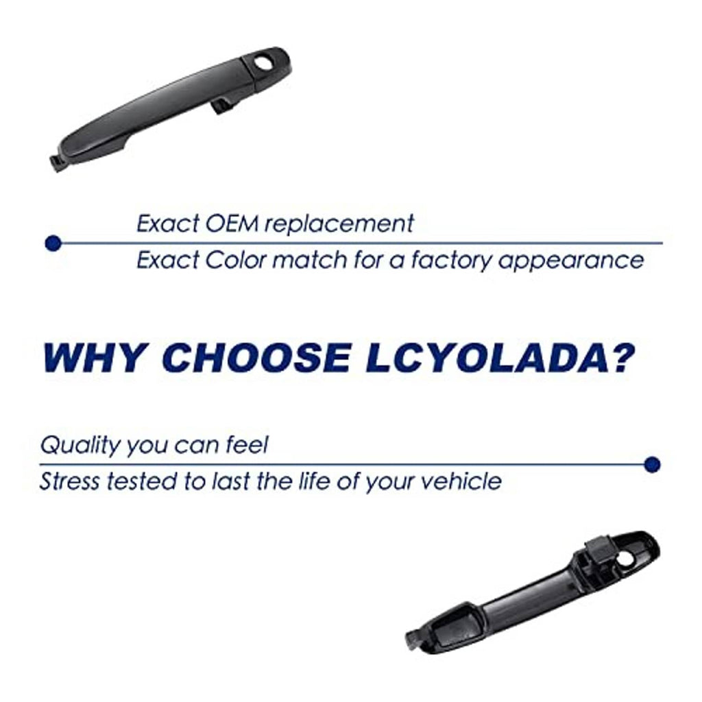 Exterior door handle replacement with black finish and round keyhole on the end
