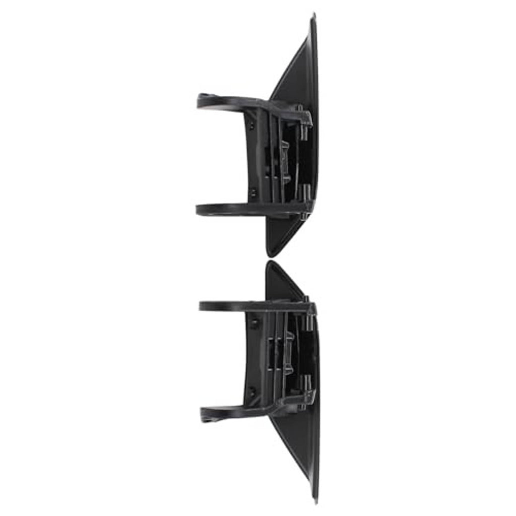 Black headlight washer nozzle cap bracket with vertical mounting tabs