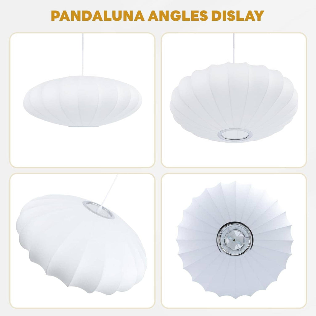 White bubble lantern pendant light angle display showing four views