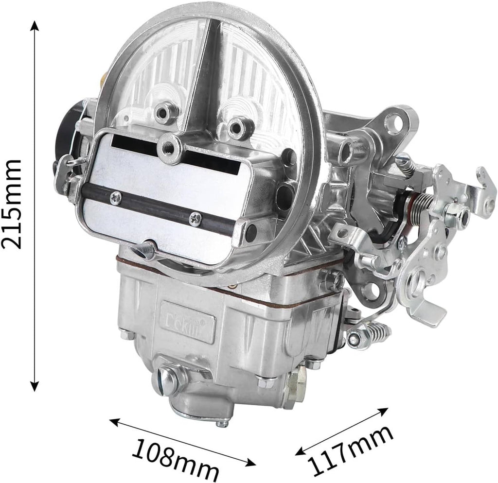 2-barrel carburetor front view, chrome air horn and electric choke housing