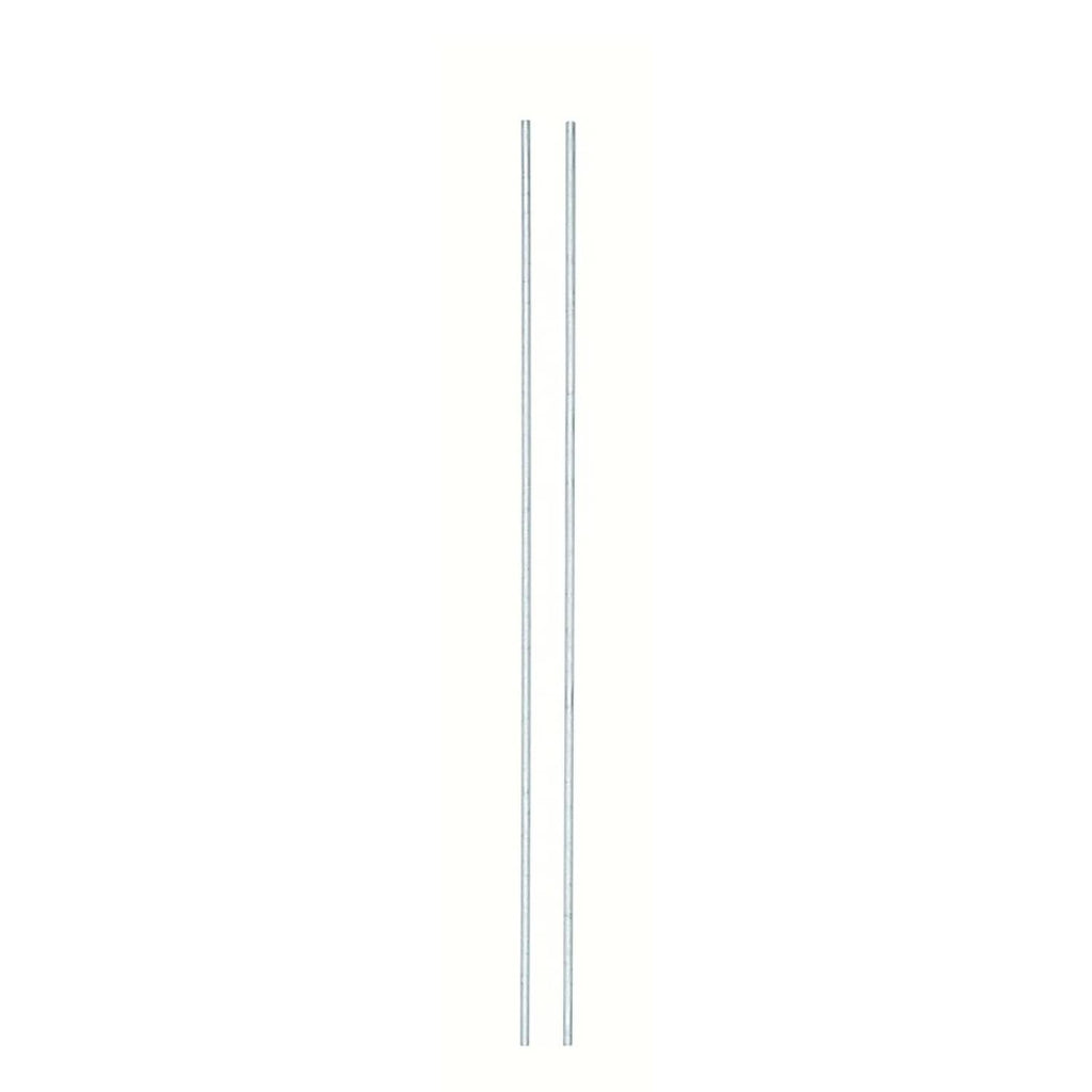 Two aluminum brazing and welding rods, long straight light-silver rods