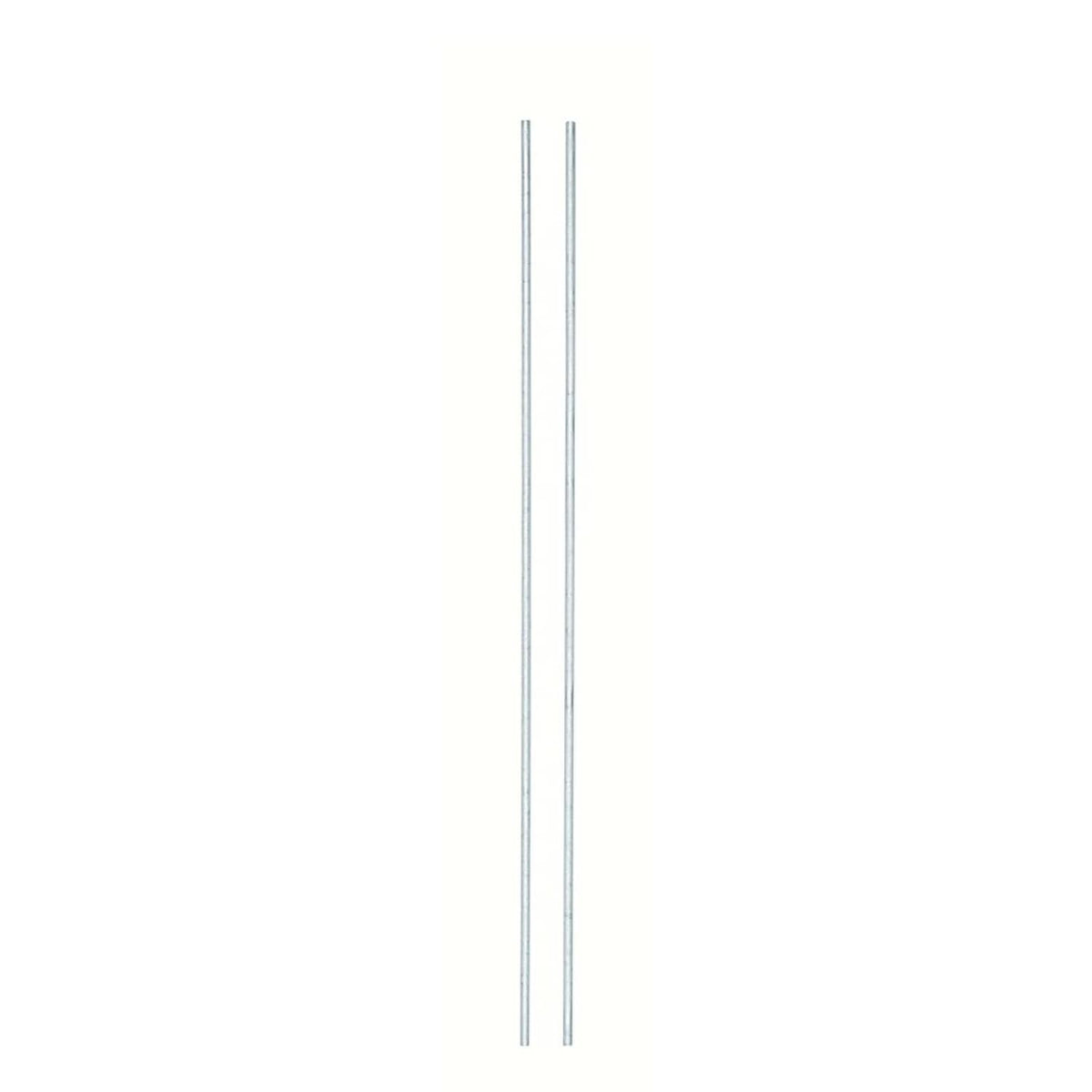 Two aluminum brazing and welding rods, long straight light-silver rods