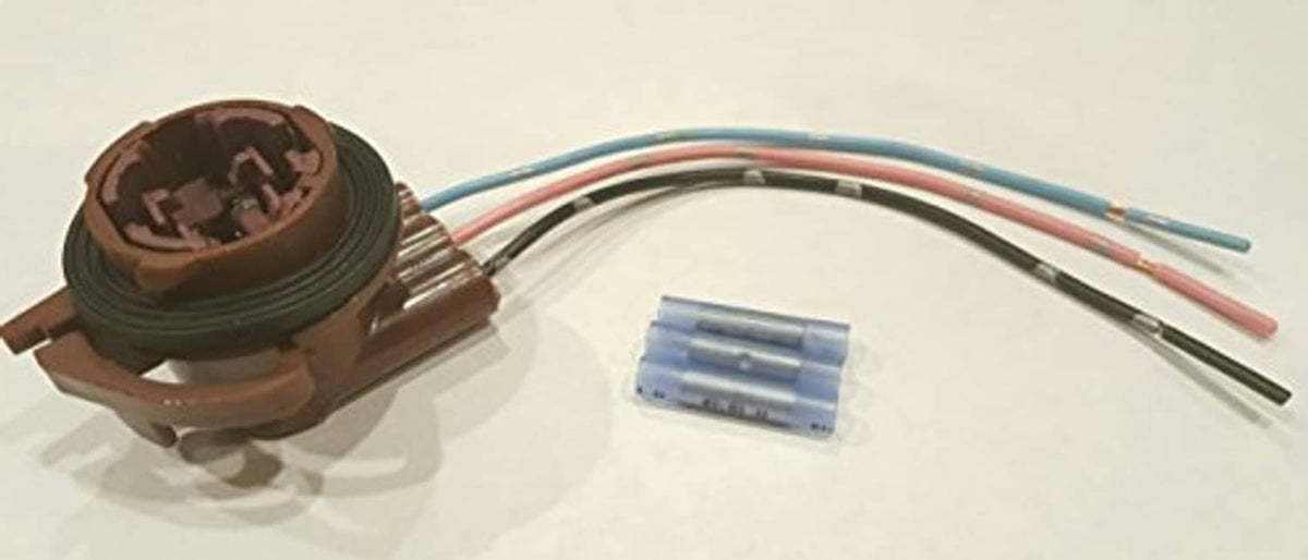 Light socket pigtail repair kits with brown housings and multicolor wire leads