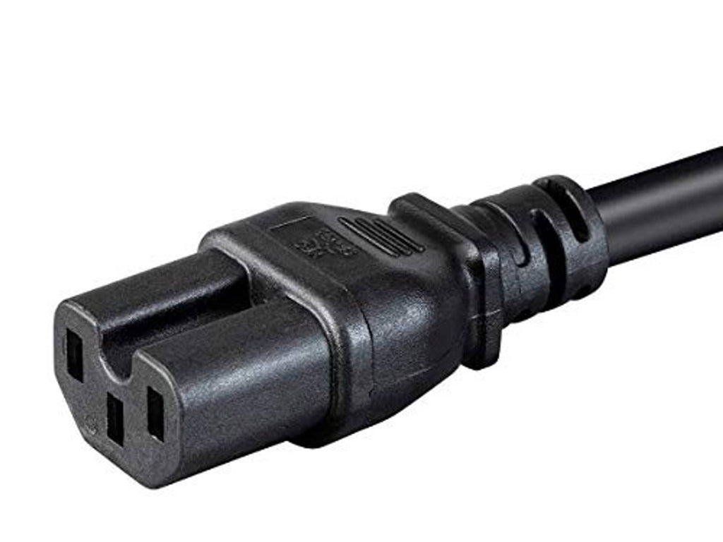 Black IEC 60320 C15 connector on a heavy duty power cord