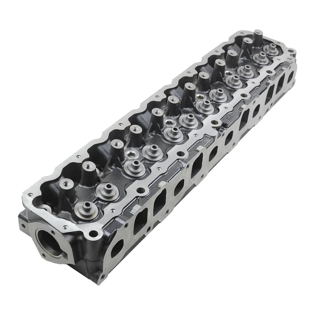 Cylinder head with valve seats, pushrod openings, and bolt holes