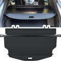 Black retractable rear trunk cargo cover installed across cargo opening