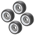Black TPE pulley wheels with steel bearings, 4-pack set