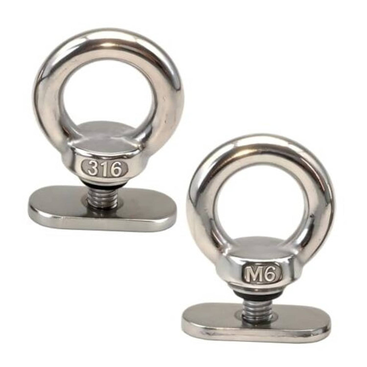 316 stainless steel kayak tie-down eyelet with loop and flat mounting base