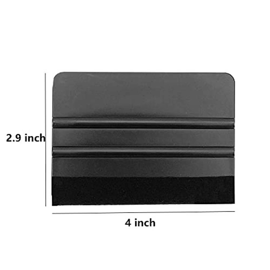 Black vinyl squeegee scraper, compact 4-inch wide with smooth edge