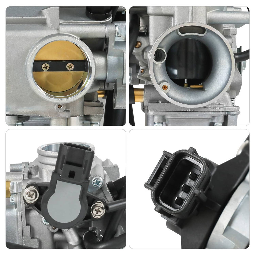 Close-up carburetor views of throttle plate and vacuum port area