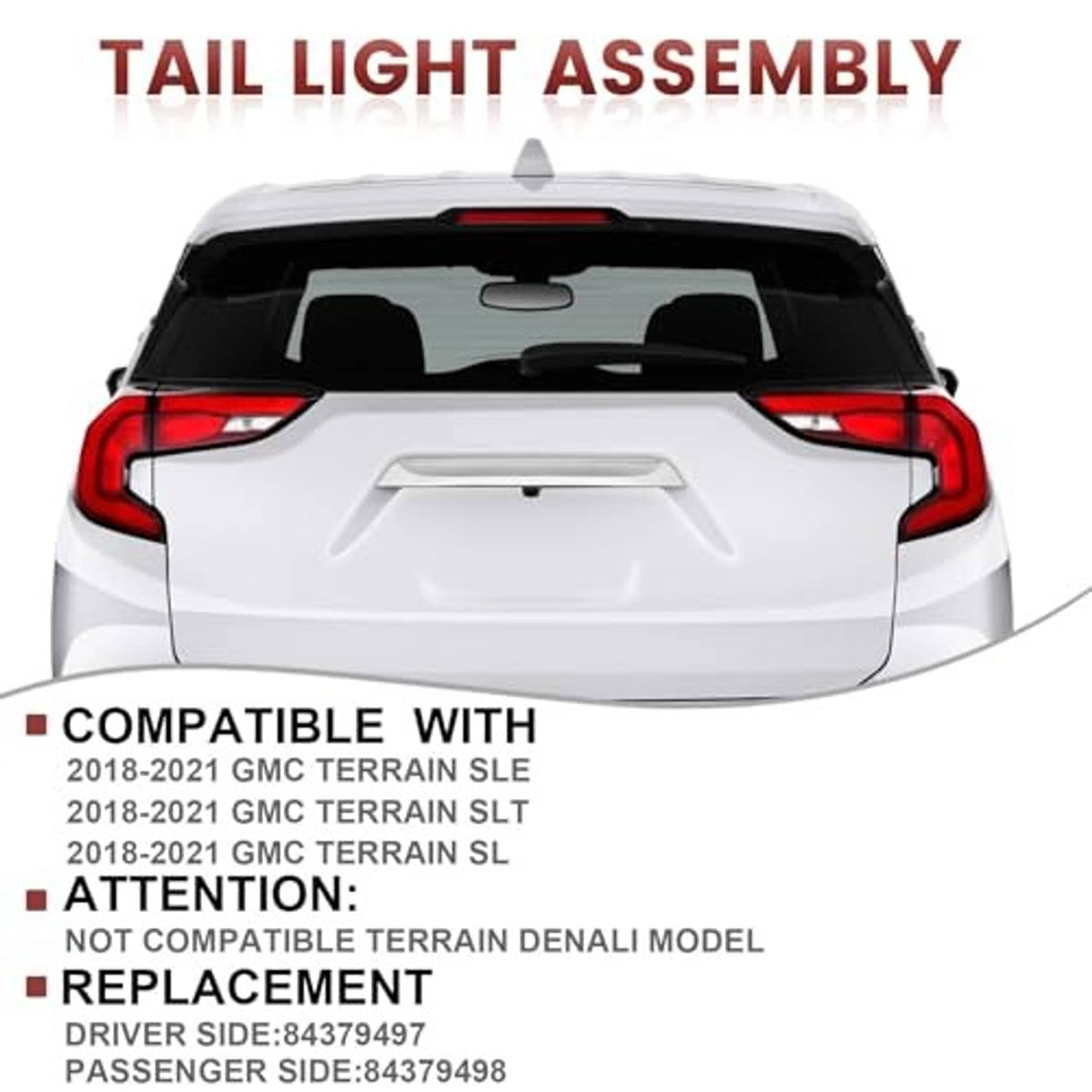 Rear tail light assembly with red lamps in black housing, mounted on vehicle