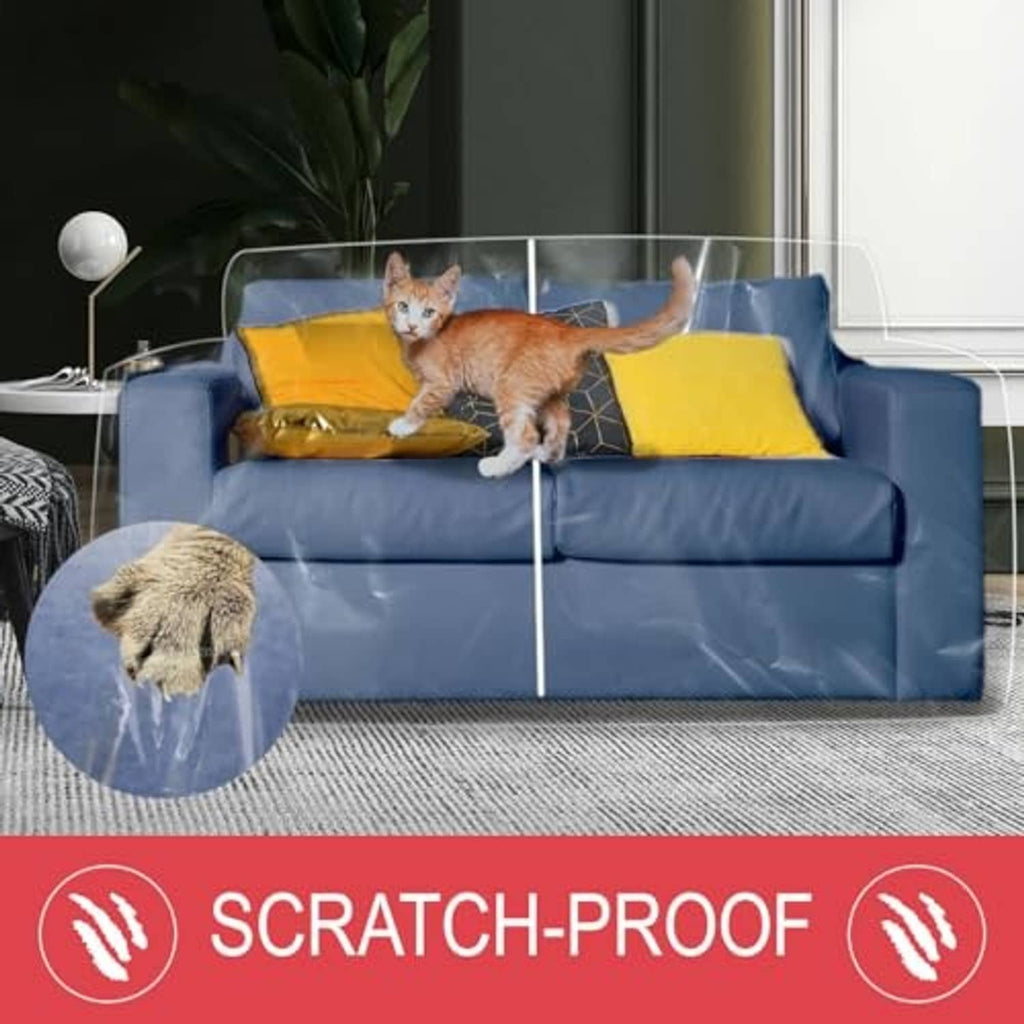 Clear vinyl loveseat protector with scratch-proof protective transparent cover
