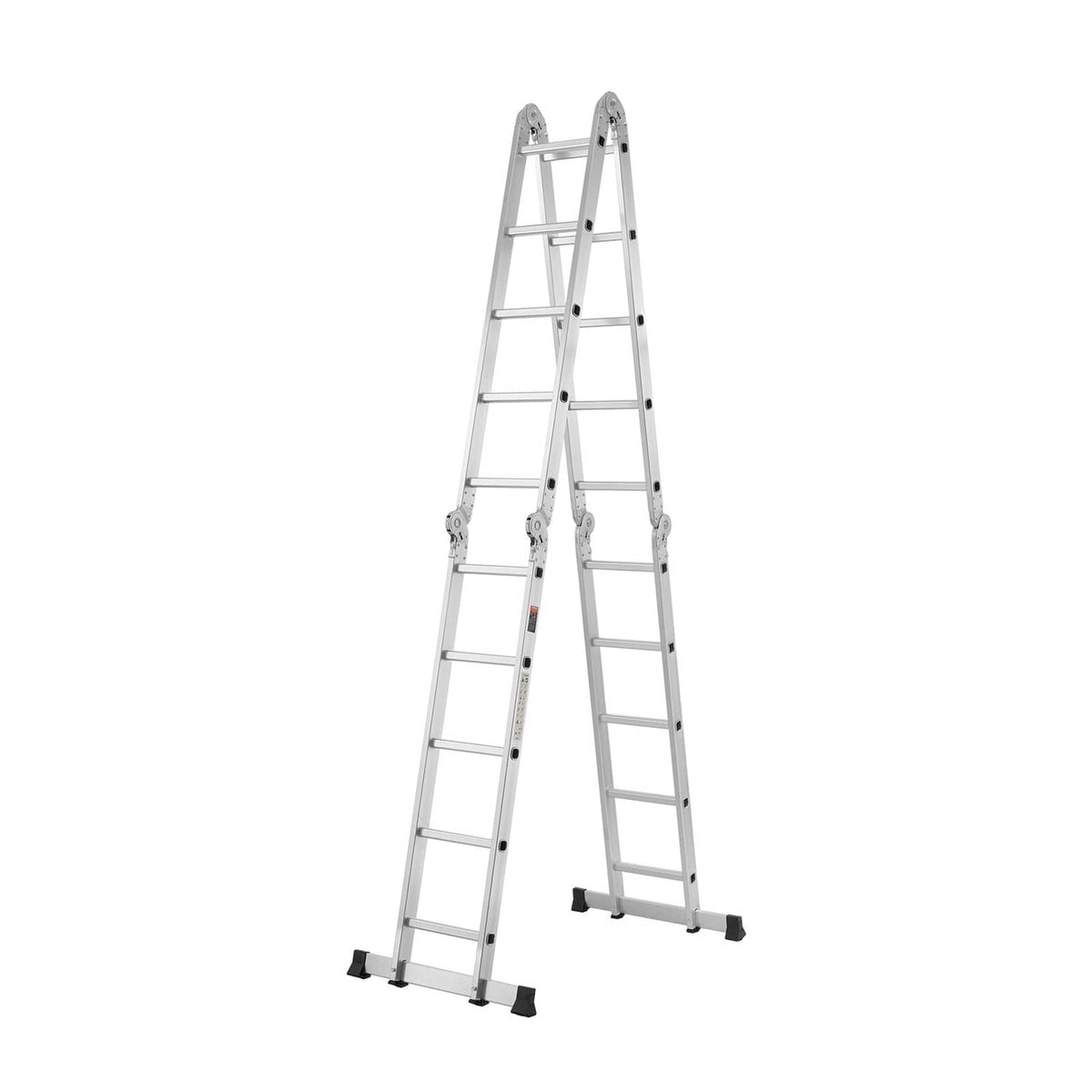 5-step 7-in-1 folding ladder in multi-position setup, metal frame with nonslip foot pads