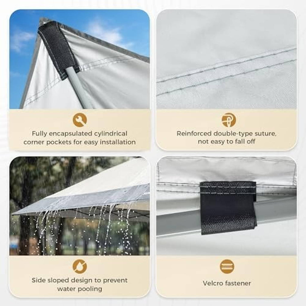 Canopy top cover with reinforced seams and corner pockets for easy installation