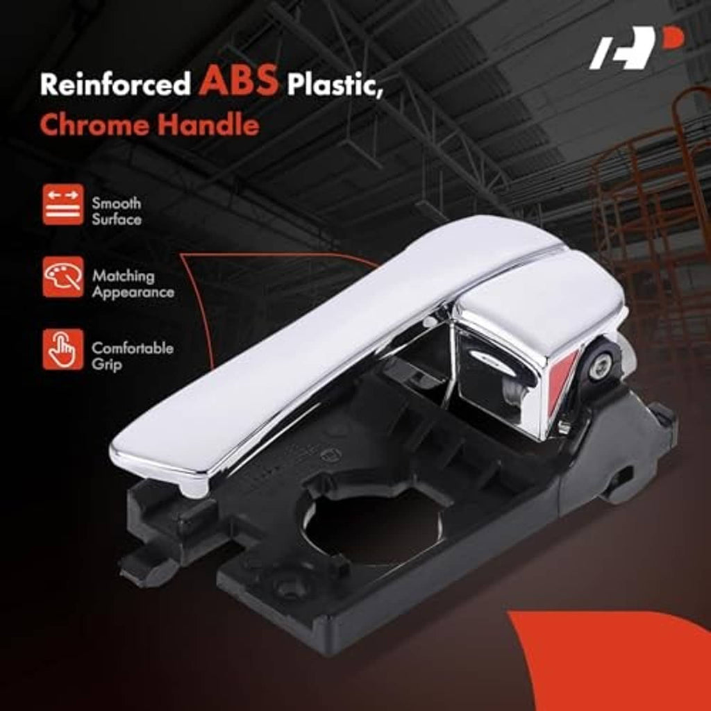 Chrome interior door handle with black ABS base and key-lock opening
